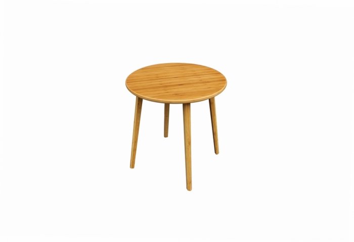 Carbonized Vertical Solid Bamboo Round Table; green table, bamboo table, chat table, coffee table